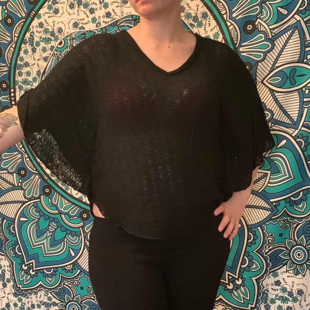 Black Knitted Shawl